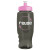 27 Oz Poly-Pure Transparent Sports Bottle - Transparent Smoke with pink top